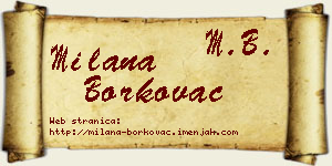 Milana Borkovac vizit kartica